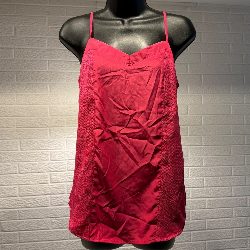 Nicole by‎ Nicole Miller Pink Snake Print Trim Cami Tank Top